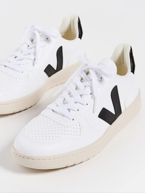 Veja Shoes - Veja Women's V-10 Leather Sneaker White Black Women's US 8 EU 39 Athleisure